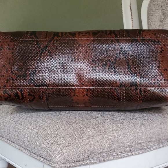 NWT Frye Melissa Satchel Snake Embossed Leather Crossbody - Picture 4 of 8